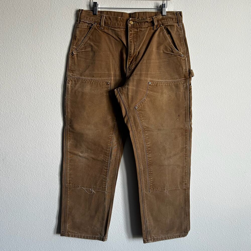 Carhartt B01 BRN brown double knee work wear carpenter pants